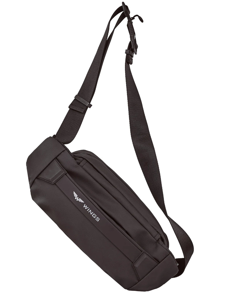 Reise-Hüfttasche VIREO WINGS, funktionale Hüfttasche mit Flaschenfach, BLACK