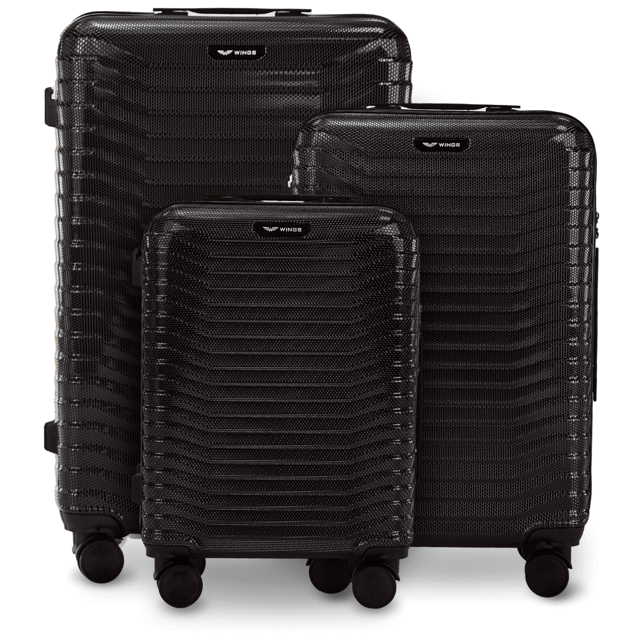 Set of 3 Wings PC Sea Eagle 2.0 BLACK suitcases