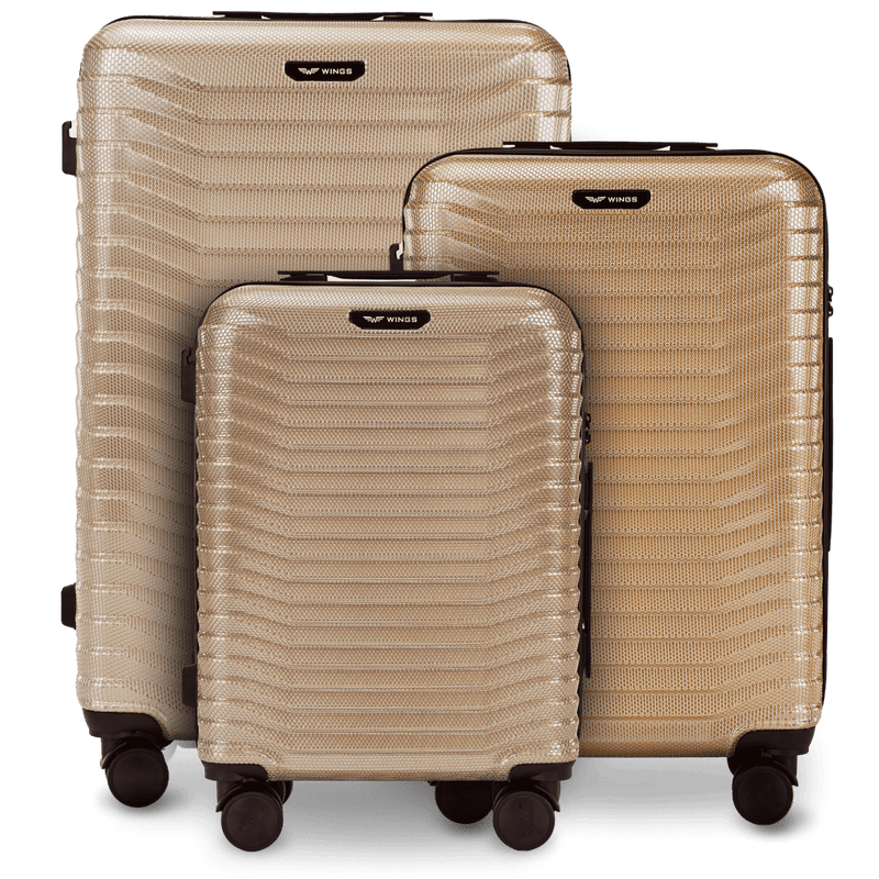 3 lagaminų rinkinys „Wings PC Sea Eagle 2.0 CHAMPAGNE“