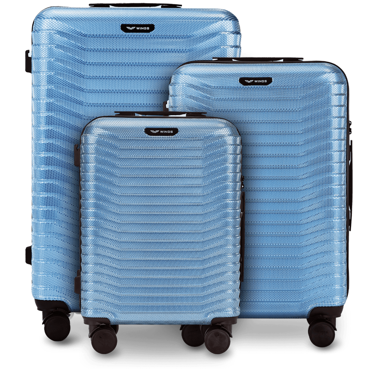 Set of 3 Wings PC Sea Eagle 2.0 SILVER BLUE suitcases