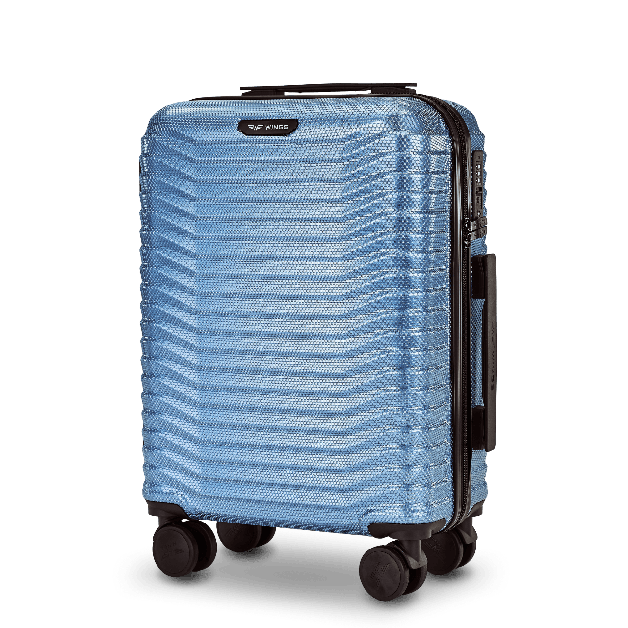 Куфар за ръчен багаж WINGS PC SEA EAGLE 2.0 20" SILVER BLUE