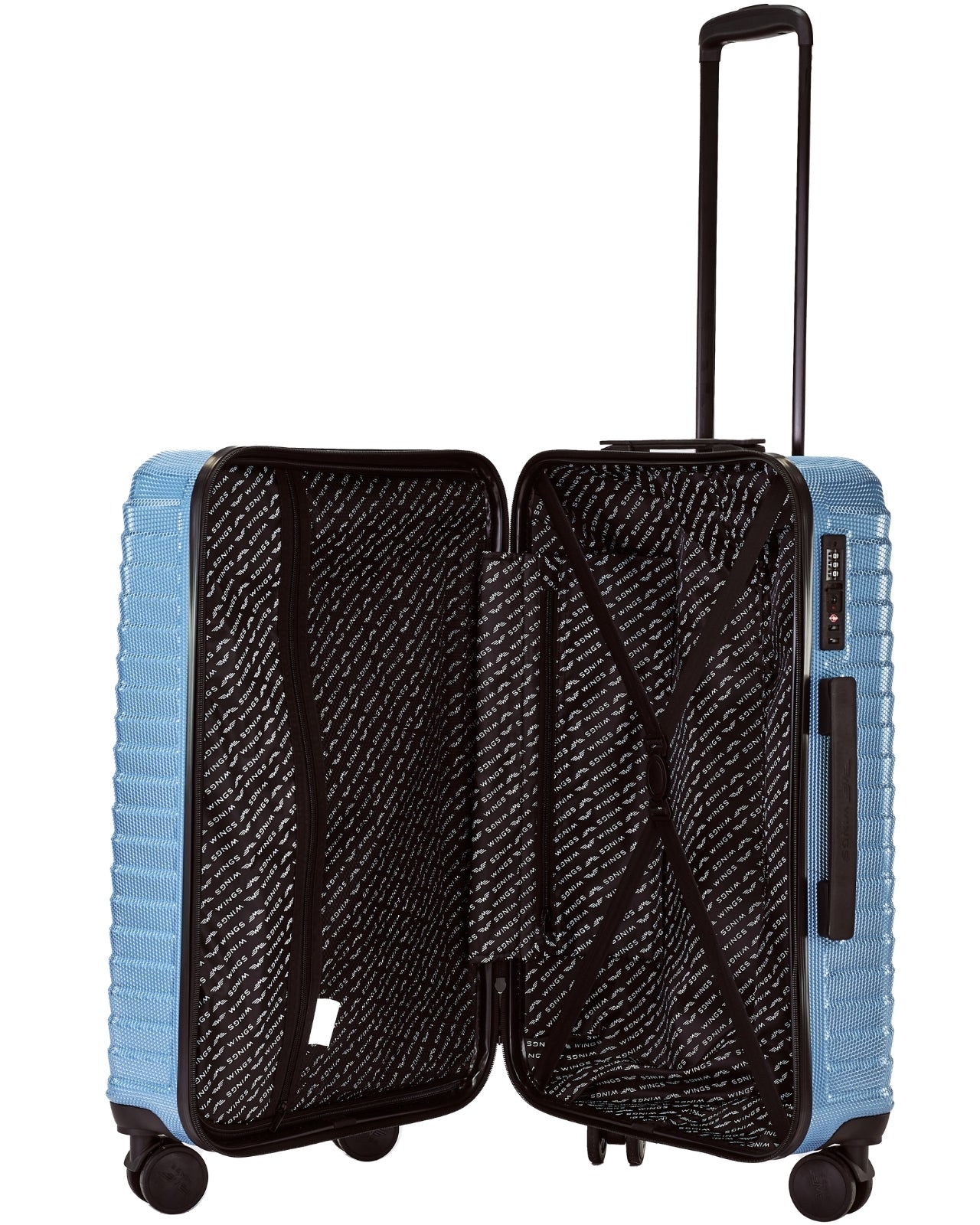 Куфар за ръчен багаж WINGS PC SEA EAGLE 2.0 20" SILVER BLUE
