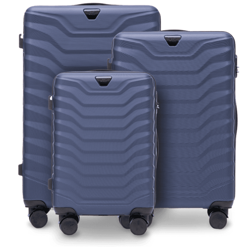 Set of 3 Wings suitcases PEAFOWL BLUE