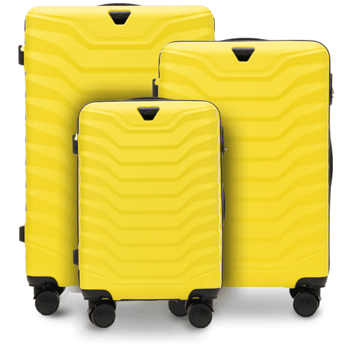 Set of 3 Wings suitcases PEAFOWL YELLOW