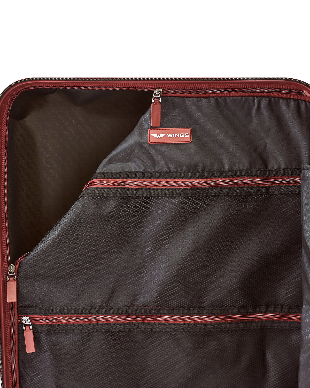 WINGS PUFFIN 20" OFF WHITE + BURGUNDY CABIN SUITCASE