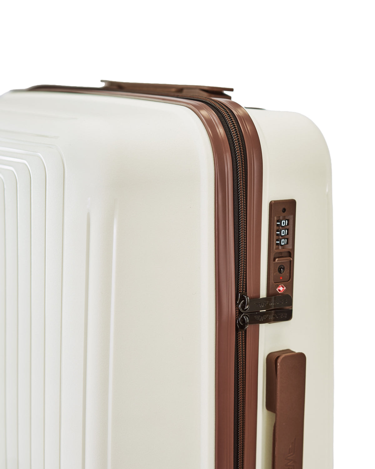 LARGE WINGS PUFFIN 28" SUITCASE OFF WHITE + BROWN