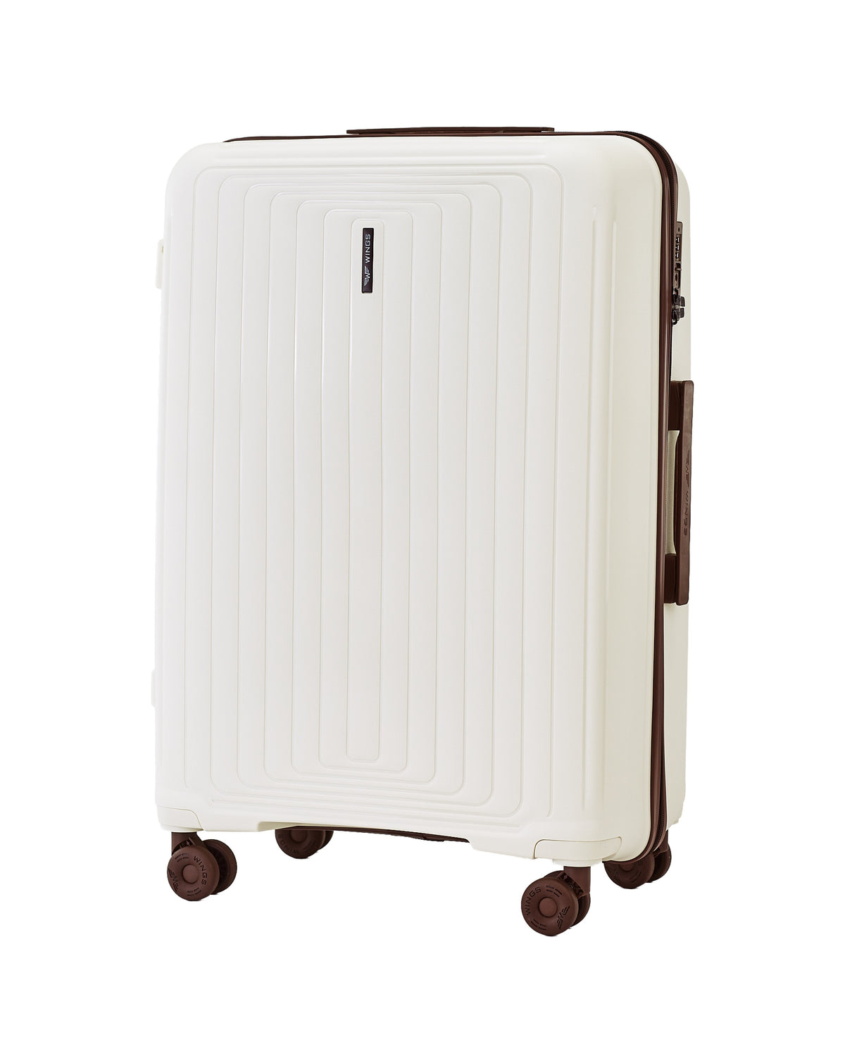 LARGE WINGS PUFFIN 28" SUITCASE OFF WHITE + BROWN