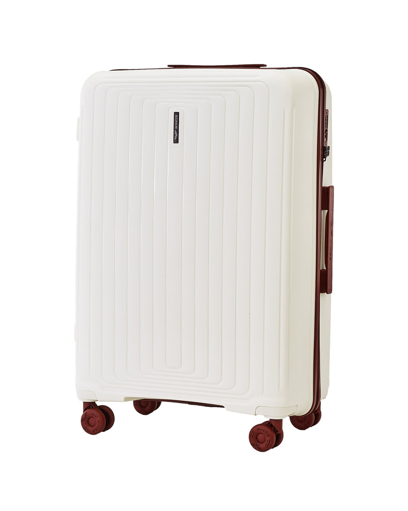 LARGE WINGS PUFFIN 28" SUITCASE OFF WHITE + BURGUNDY