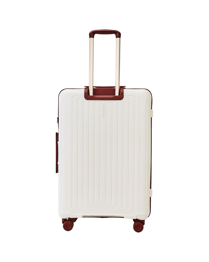 LARGE WINGS PUFFIN 28" SUITCASE OFF WHITE + BURGUNDY