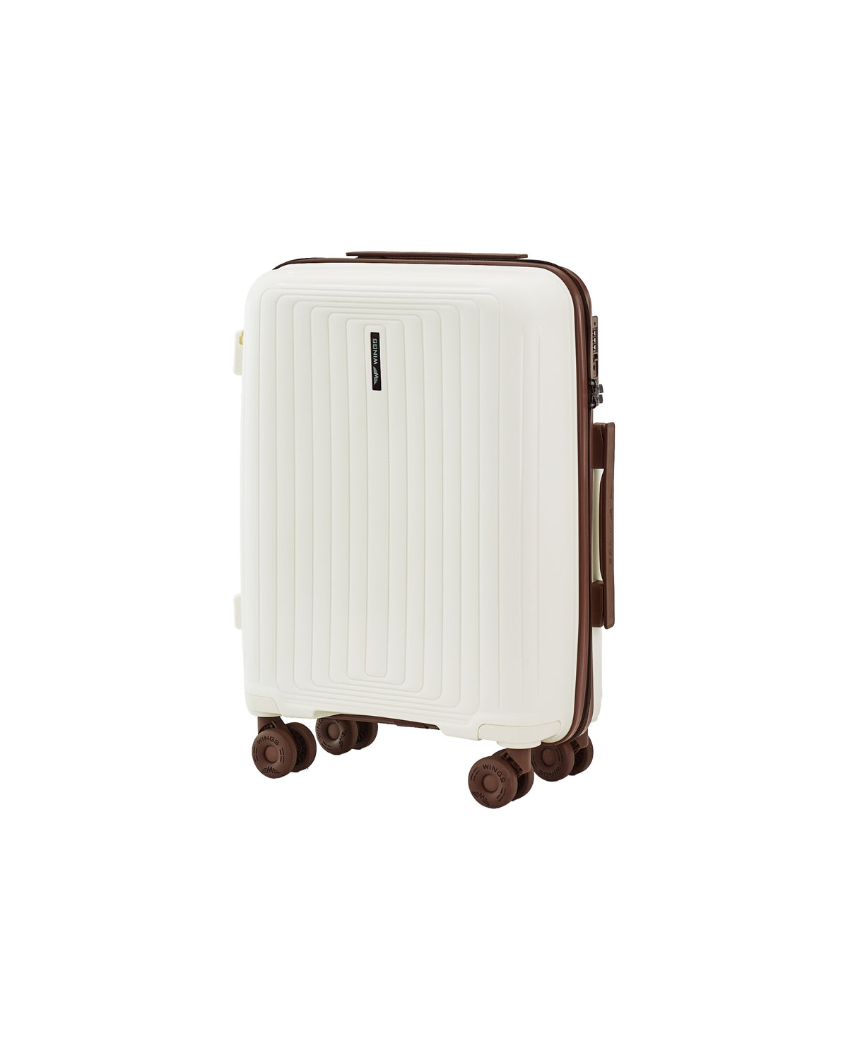 WINGS PUFFIN 20" OFF WHITE + BROWN CABIN SUITCASE