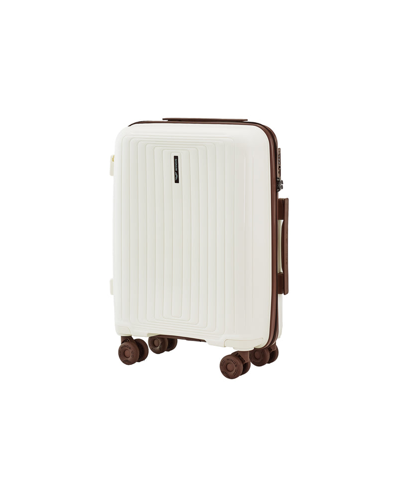WINGS PUFFIN 20" OFF WHITE + BROWN CABIN SUITCASE