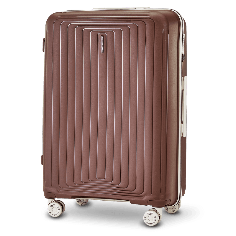 LARGE WINGS PUFFIN 28" SUITCASE CHOCOLATE BROWN