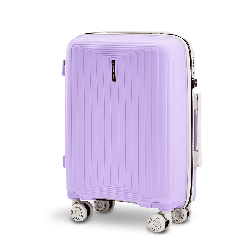 WINGS PUFFIN 20" WHITE PURPLE CABIN SUITCASE