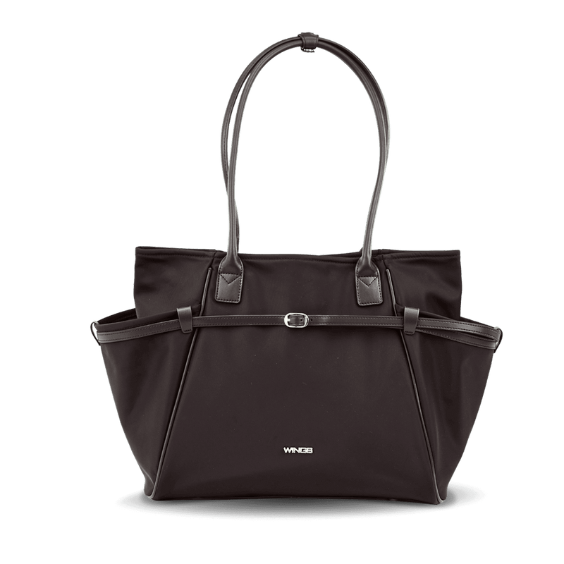 Bolso shopper WINGS ROSELLA con neceser desmontable y correa para maleta NEGRO