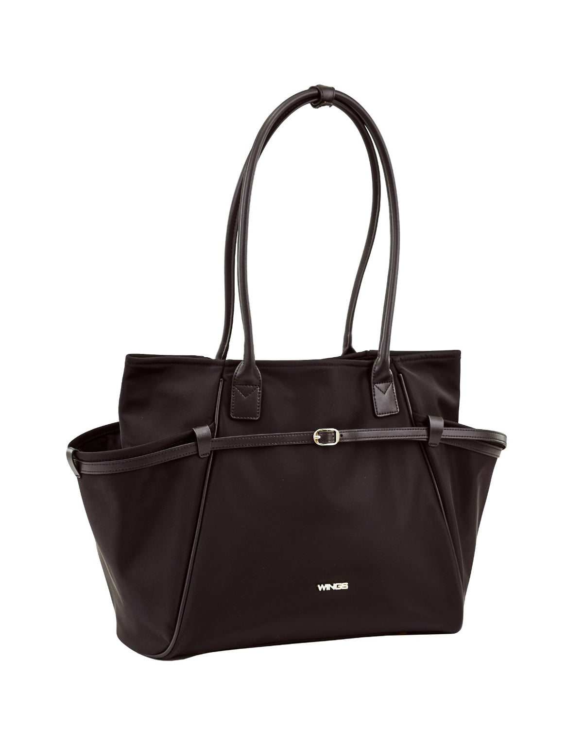 Τσάντα shopper WINGS ROSELLA με αποσπώμενο νεσεσέρ και λουρί για βαλίτσα BLACK