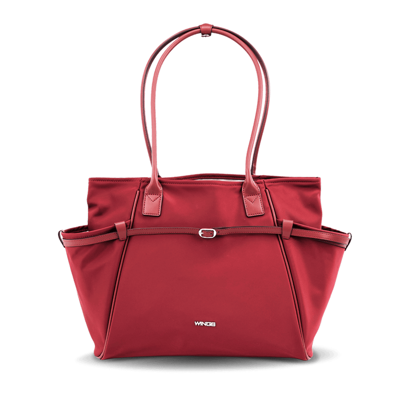 Bolso shopper WINGS ROSELLA con neceser desmontable y correa para maleta DARK RED