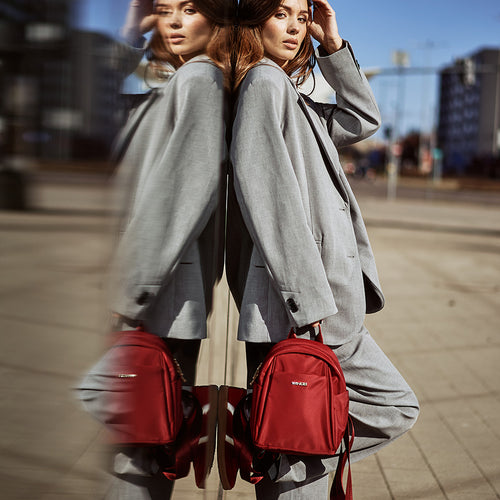 Small urban backpack WINGS ROSELLA DARK RED