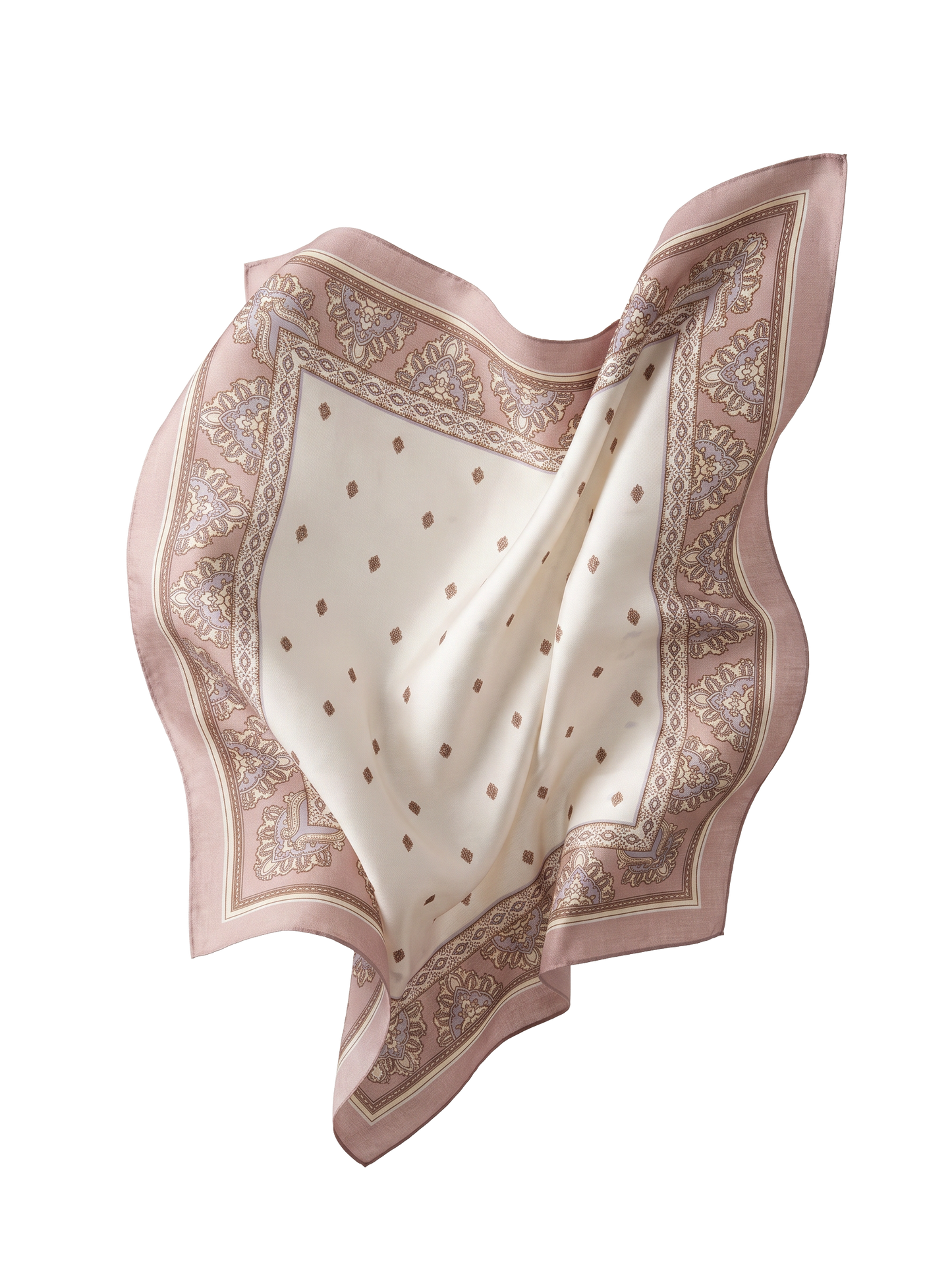 Ženska marama WINGS bež 90x90 cm elegantni orijentalni motiv