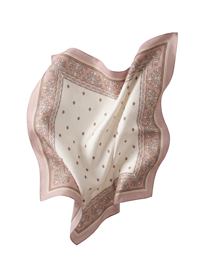 Dámska šatka WINGS béžová 90x90 cm elegantný orientálny motív