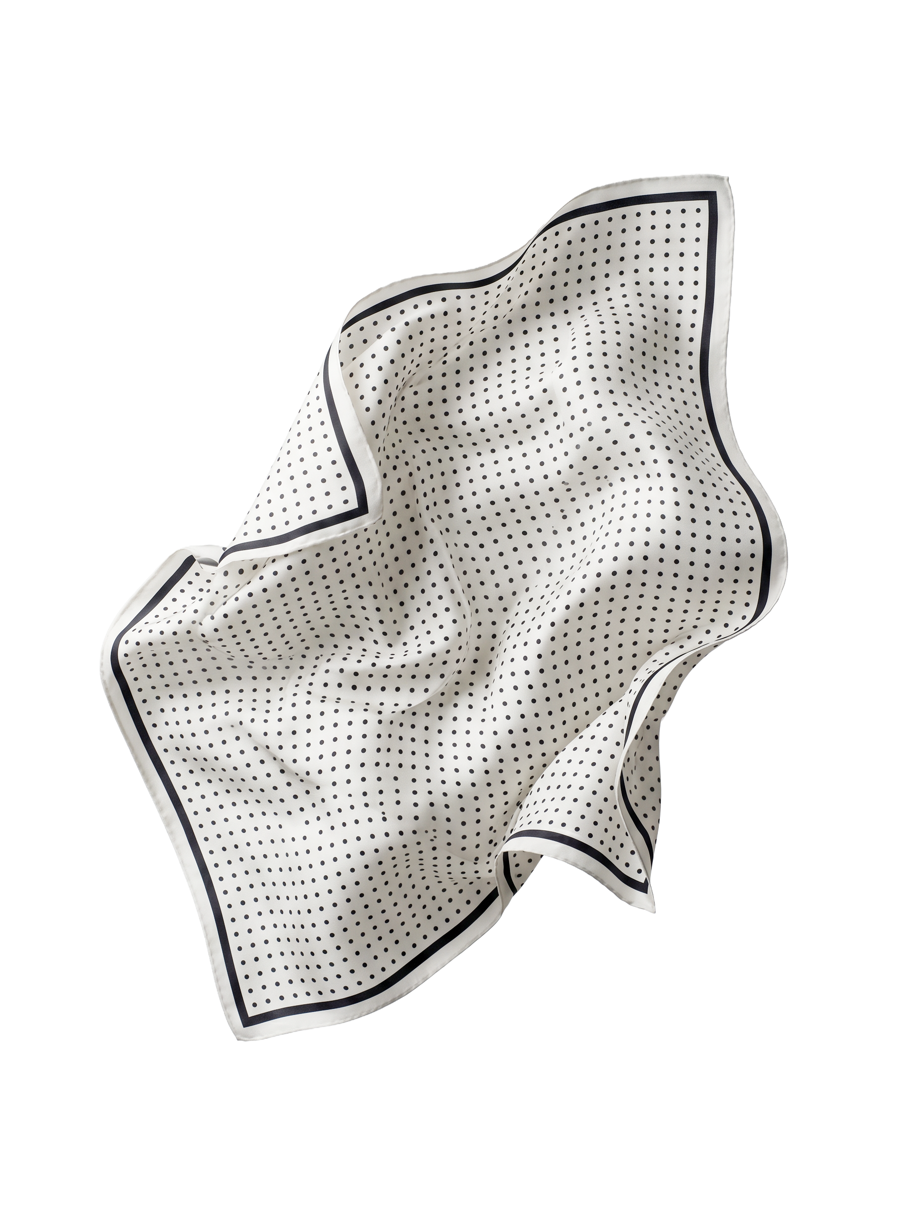 Damen-Schal WINGS 90x90 cm schwarze und weiße Tupfen