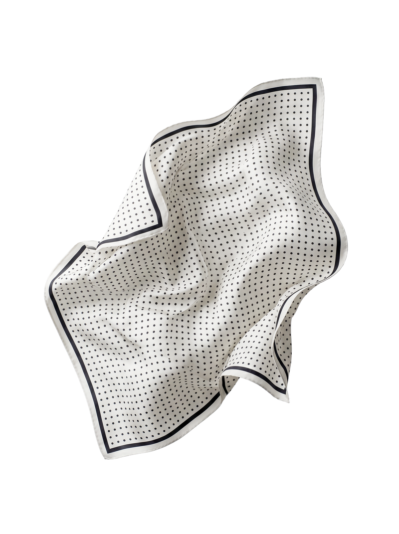 Dámska šatka WINGS 90x90 cm čierno-biele bodky