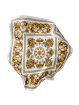 Pañuelo de mujer WINGS 90x90 cm blanco oro barroco