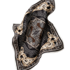Foulard femme WINGS 90x90 cm motif baroque noir