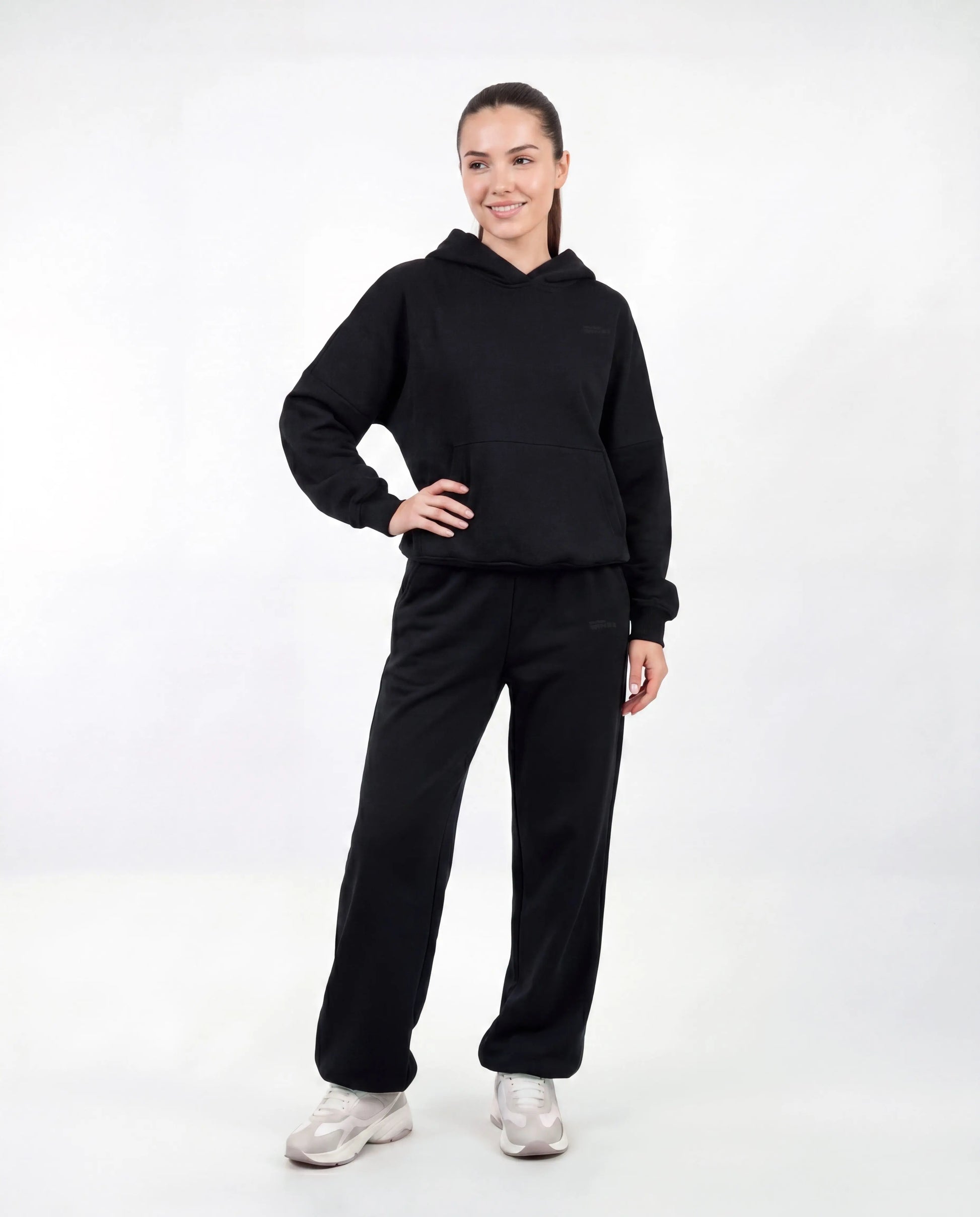 Komplet dresowy WINGS UNLEASH damski oversize bawełna BLACK WINGS UNLEASH