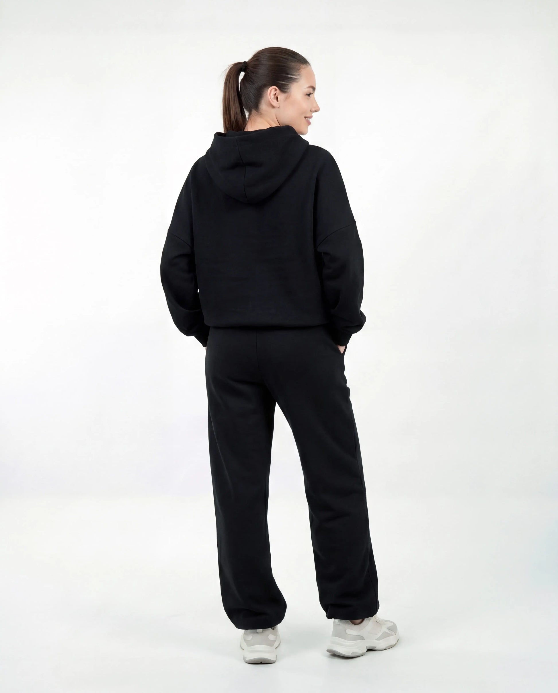 Komplet dresowy WINGS UNLEASH damski oversize bawełna BLACK WINGS UNLEASH