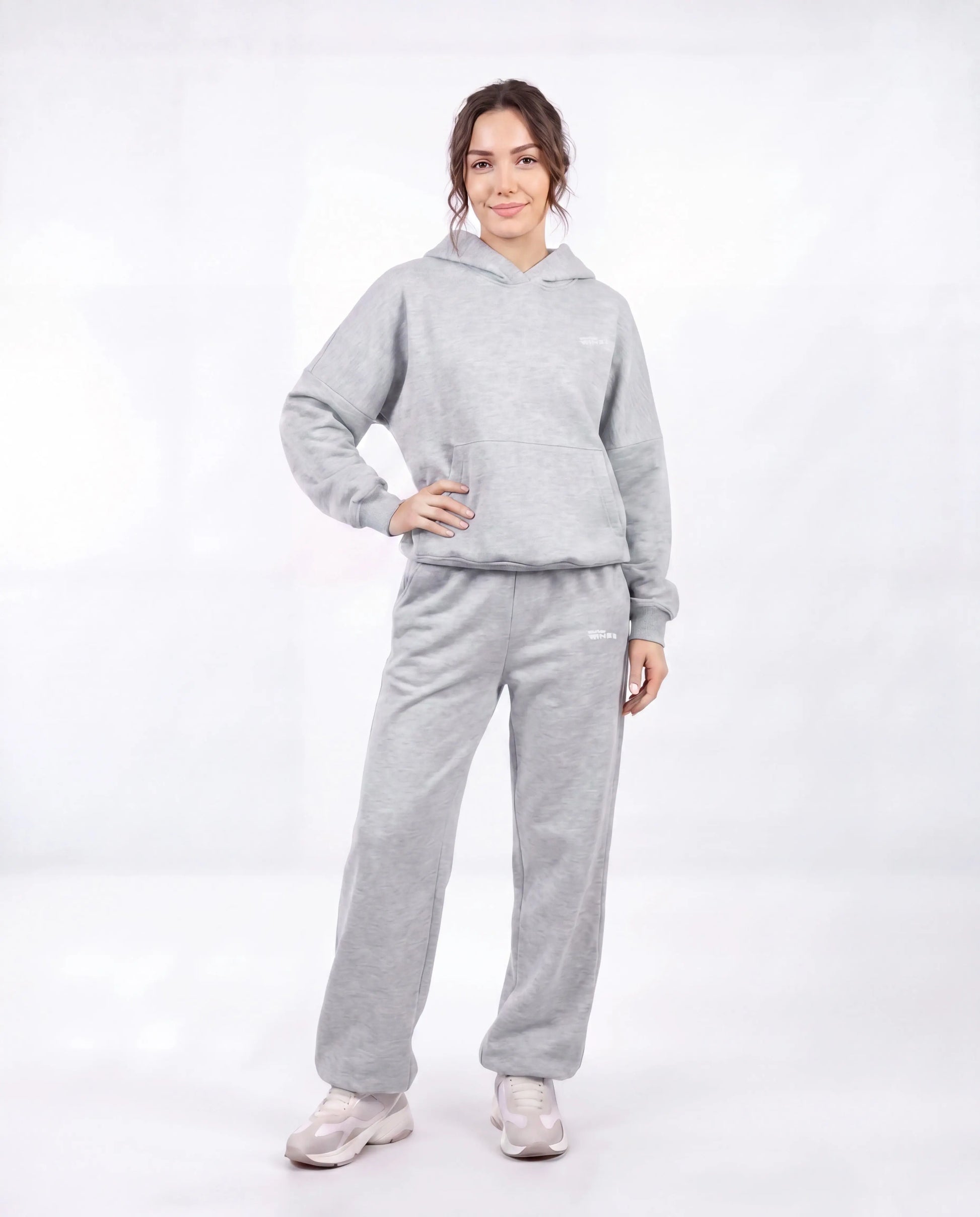 Komplet dresowy WINGS UNLEASH damski oversize bawełna GREY WINGS UNLEASH