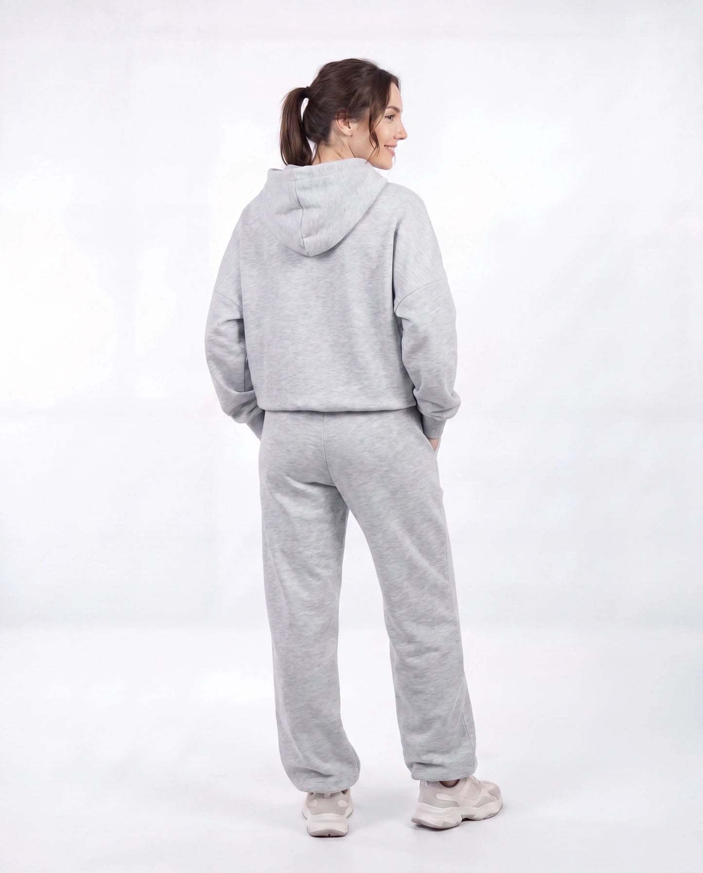 Komplet dresowy WINGS UNLEASH damski oversize bawełna GREY WINGS UNLEASH