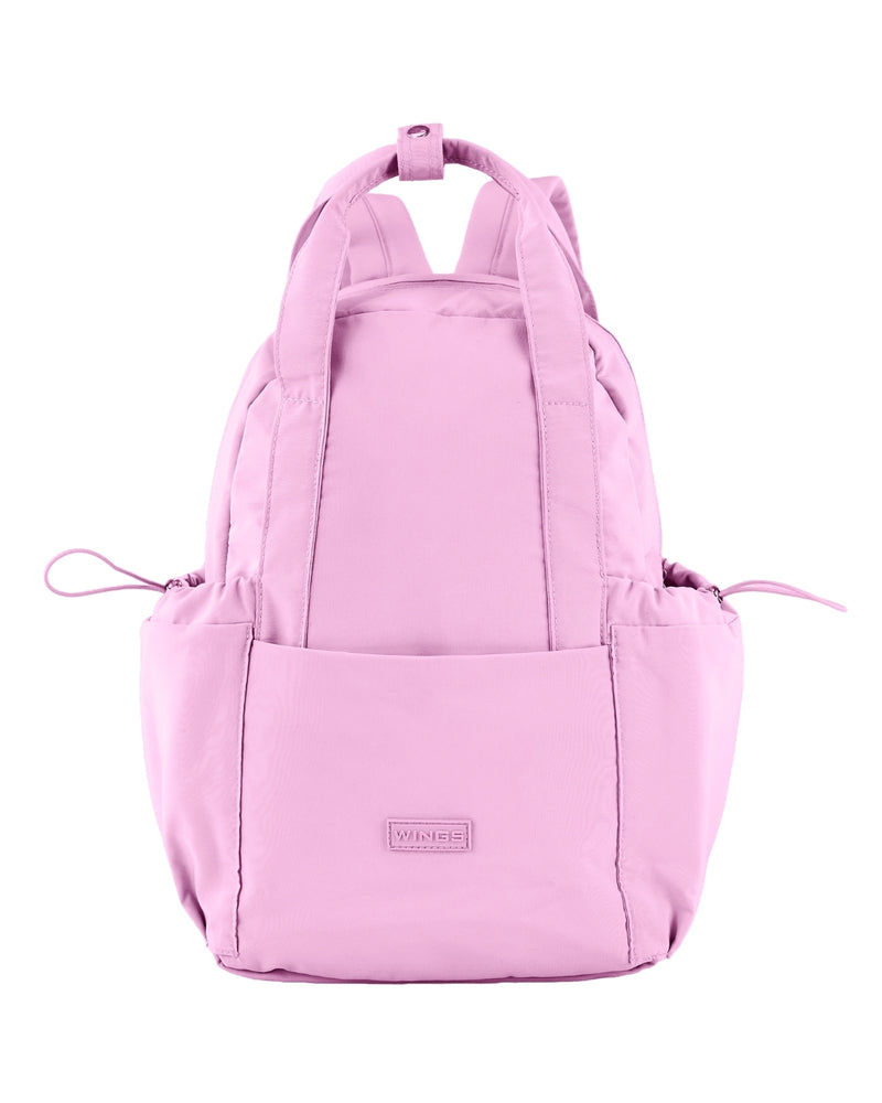 Malý batoh WINGS SOLENNE 12L na notebook s přední kapsou růžový