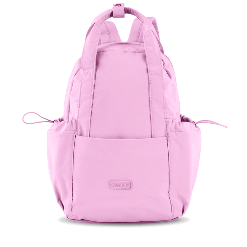 Malý batoh WINGS SOLENNE 12L na notebook s přední kapsou růžový