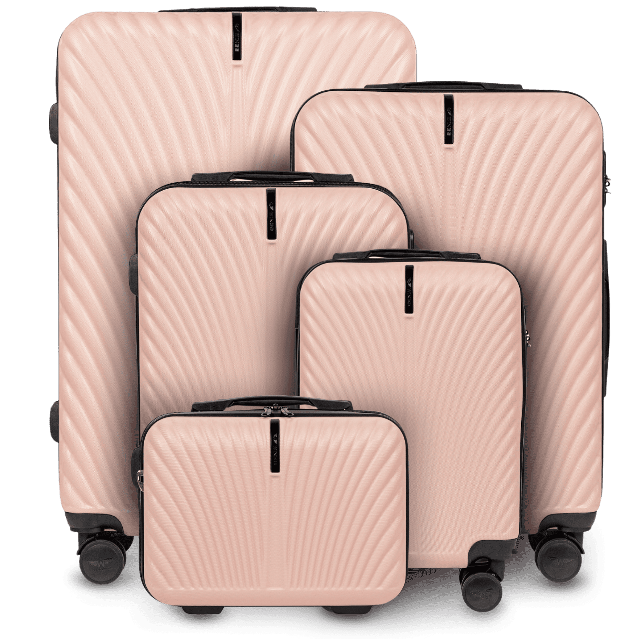 Komplet 5 kufrov Wings SWAN ružový