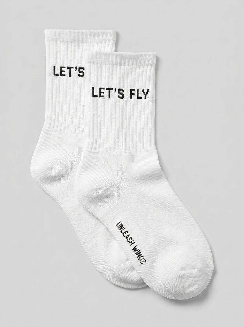 WINGS UNLEASH WHITE women's socks