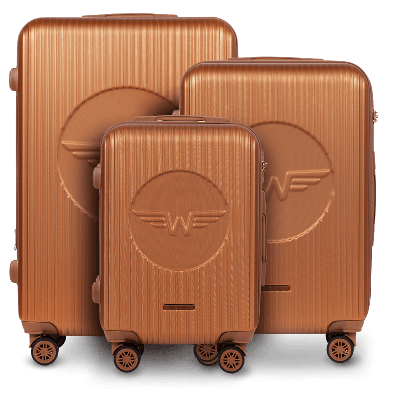 Set of 3 WINGS Swallow 3.0 Suitcases BROWN