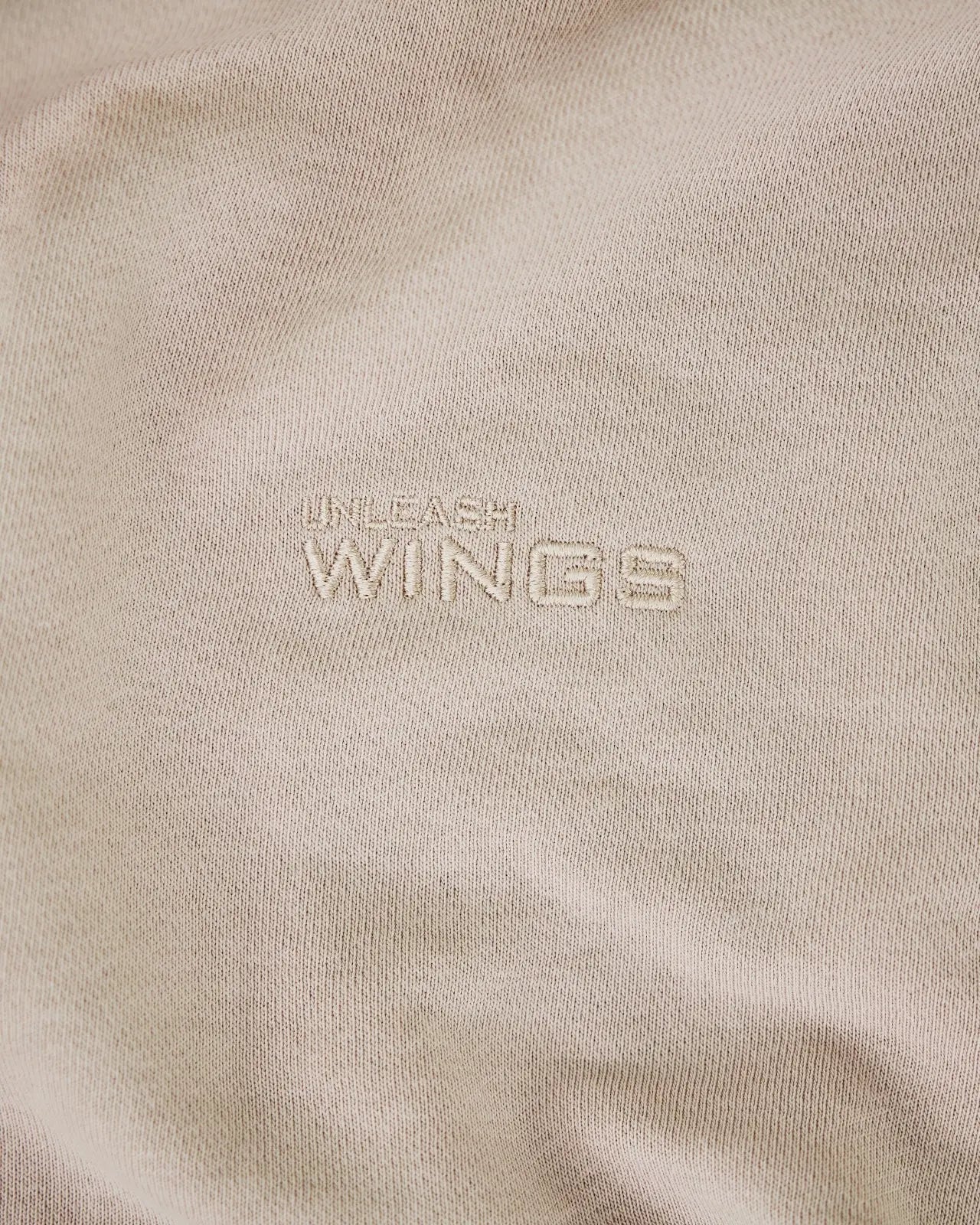 Komplet dresowy WINGS UNLEASH damski oversize bawełna BEIGE WINGS UNLEASH