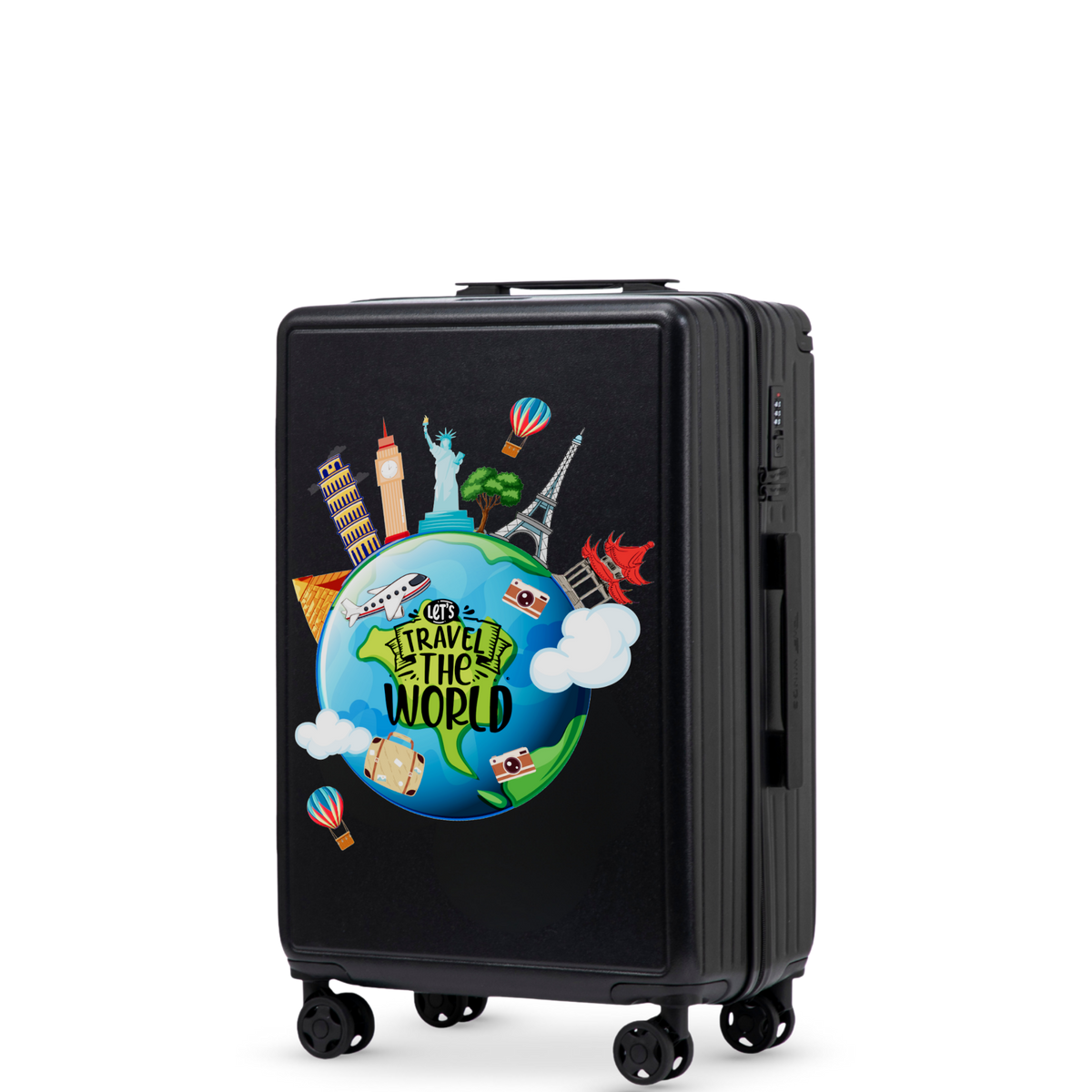 Wings ABS+ 20" Customized BLACK TOURISM cabin suitcase