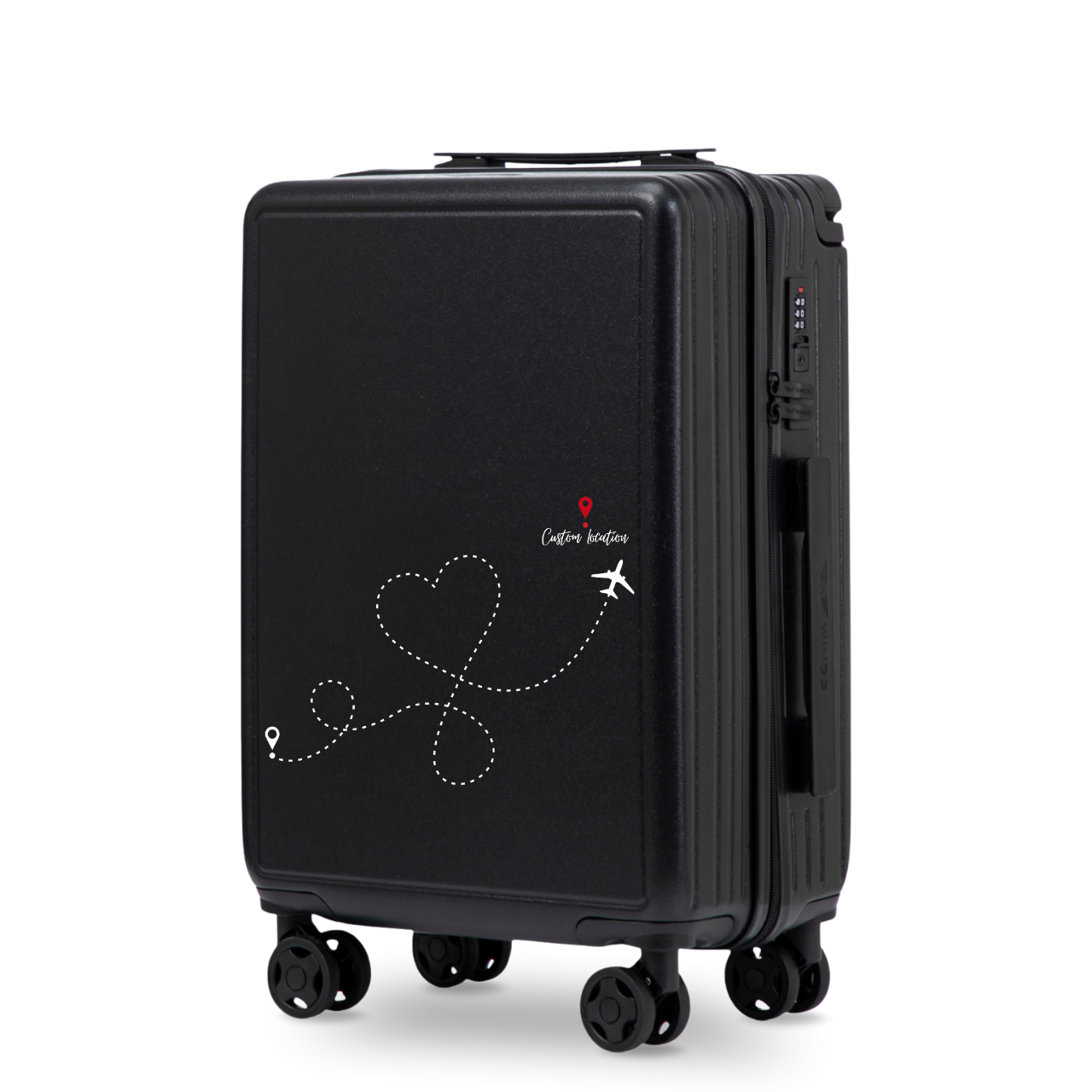 Кабинен куфар Wings ABS+ 20" персонализиран BLACK TRAVEL