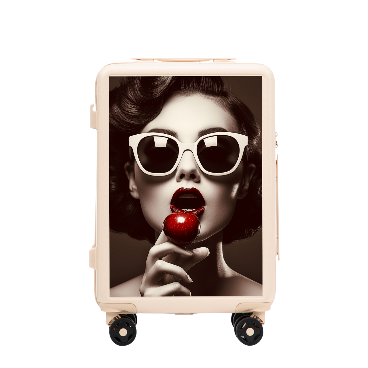 WINGS ABS+ 20" Customized DIRTY WHITE CHERRY cabin suitcase
