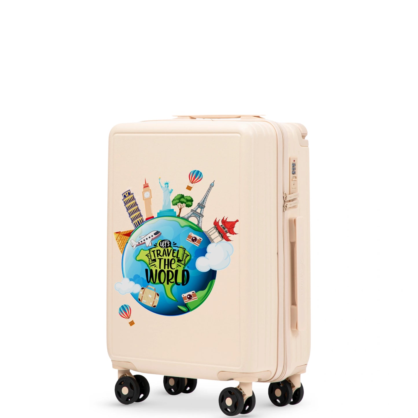 Set of 3 Wings ABS+ Customized TOURISM DIRTY WHITE Suitcases