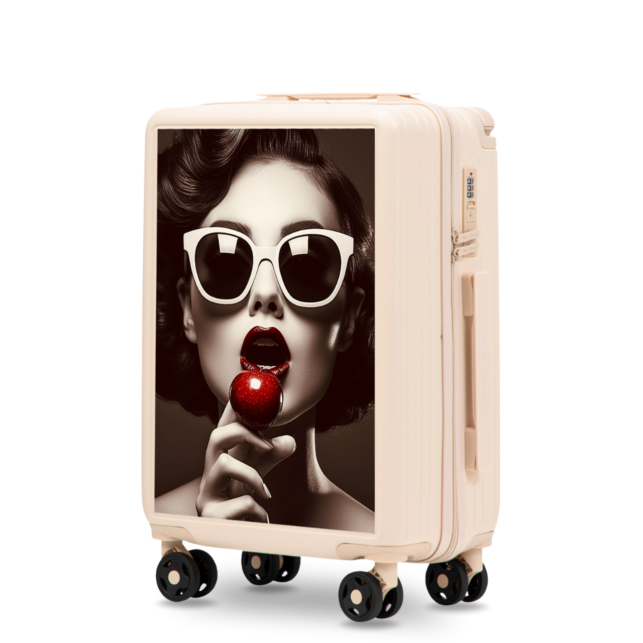 WINGS ABS+ 20" Customized DIRTY WHITE CHERRY cabin suitcase