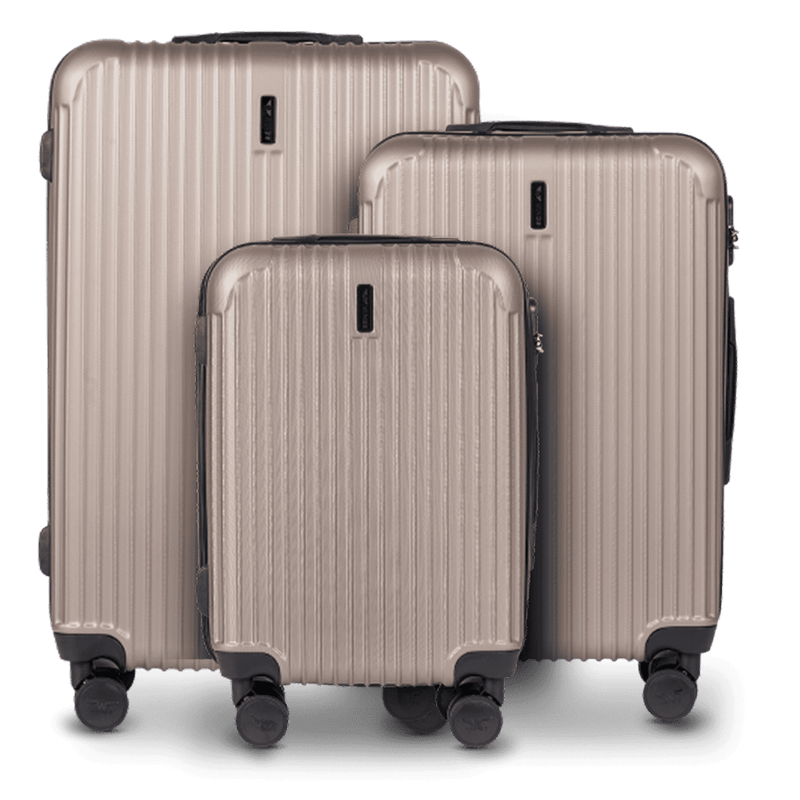 SET OF 3 SUITCASES WINGS EGRET CHAMPAGNE