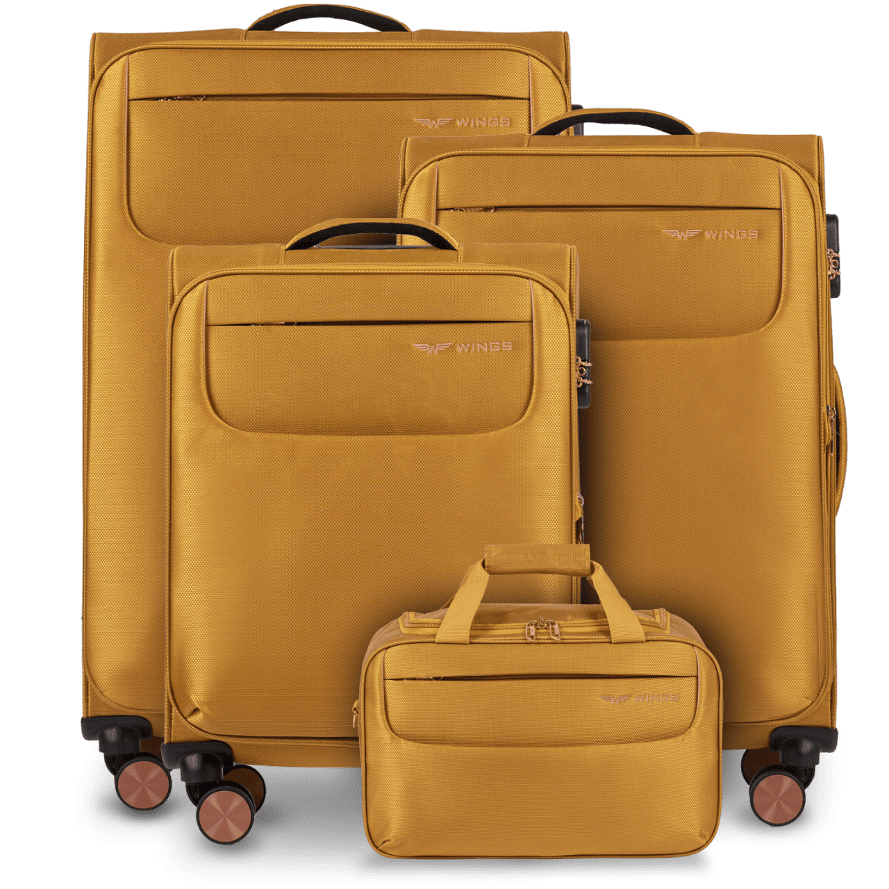 Komplekts 3 koferi TERN + rokas soma Wings DZELTENA