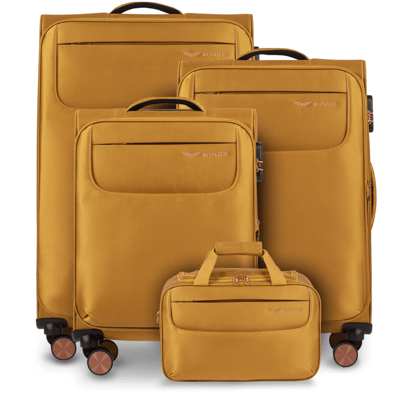 Komplekts 3 koferi TERN + rokas soma Wings DZELTENA