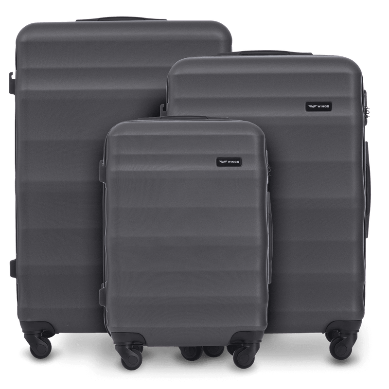 Ensemble de 3 valises Wings ABS+ VULTURE Gris Foncé