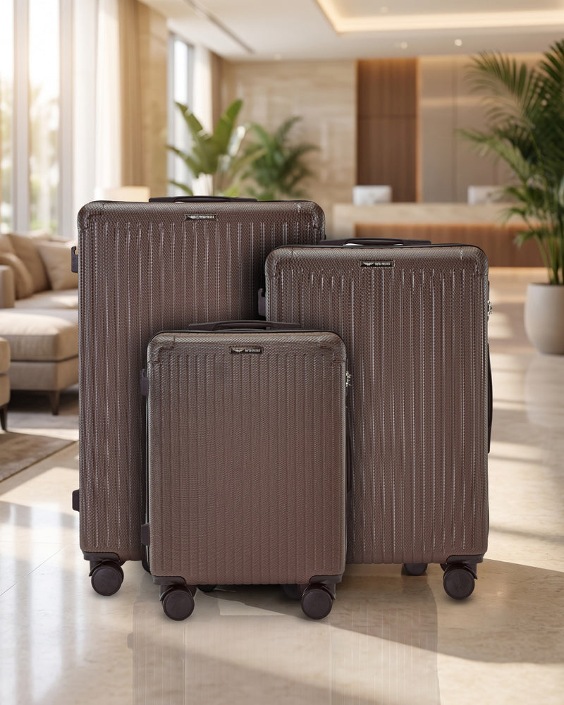 Набір із 3 валіз WINGS ВІМБРЕЛ КОРИЧНЕВОГО КОЛЬОРУ