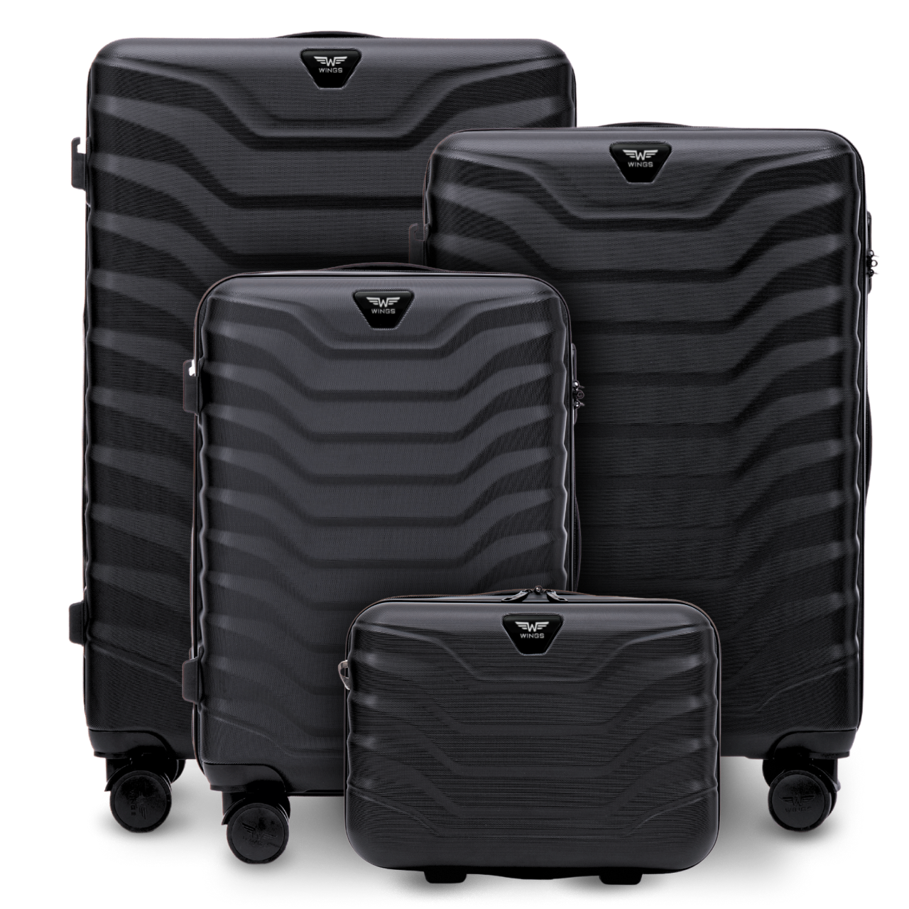 Súprava 4 kufrov Wings PEAFOWL 2.0 BLACK