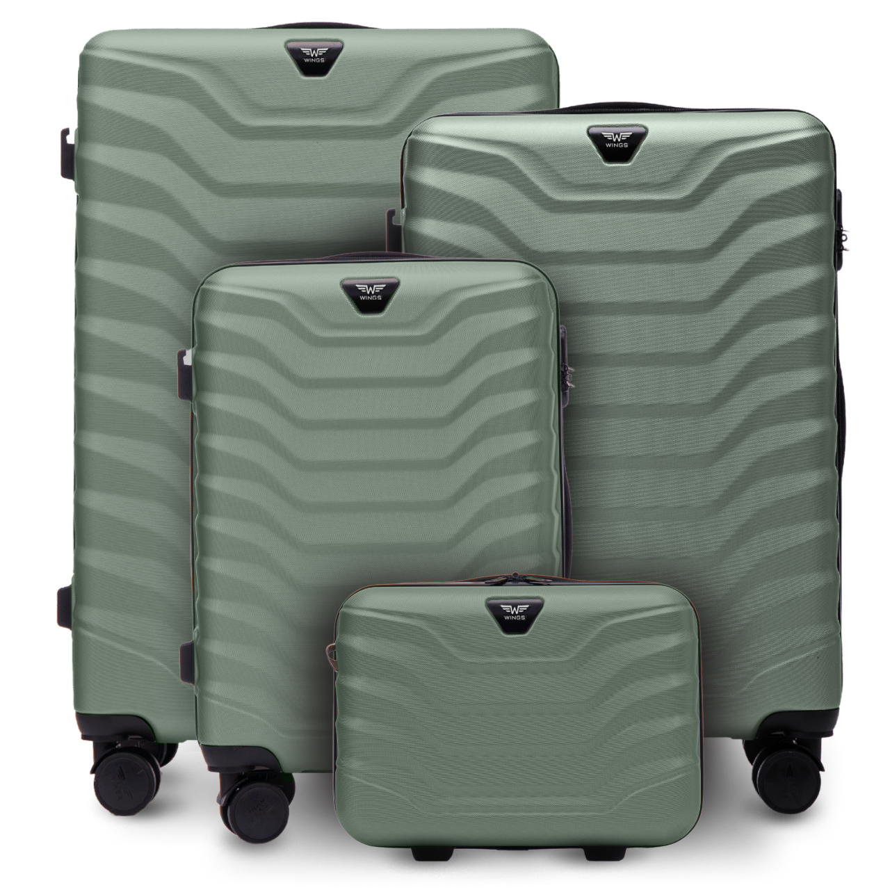 Súprava 4 kufrov Wings PEAFOWL 2.0 ARMY GREEN