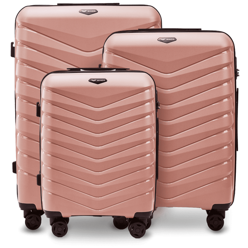 Set of 3 suitcases Wings PHOENIX 2.0 polypropylene ROSE GOLD